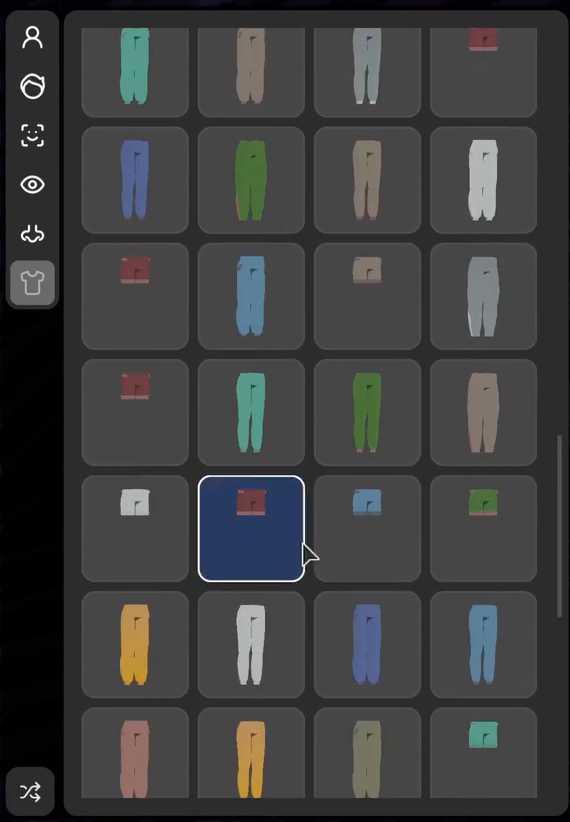 trousers selected