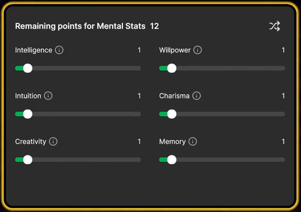 mental stat sliders