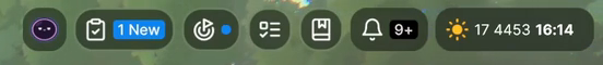 top right status controls