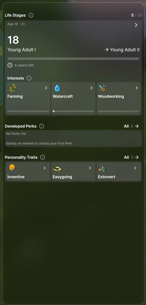 development overview panel