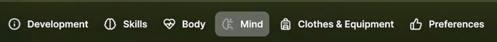character navigation tabs
