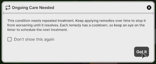 ongoing care needed dialog