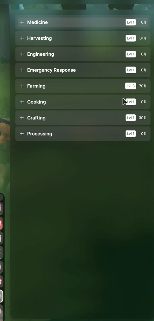 skills progression panel