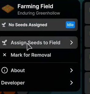 farming plot menu