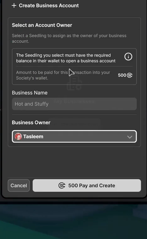 business owner selected