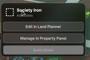 land information tooltip